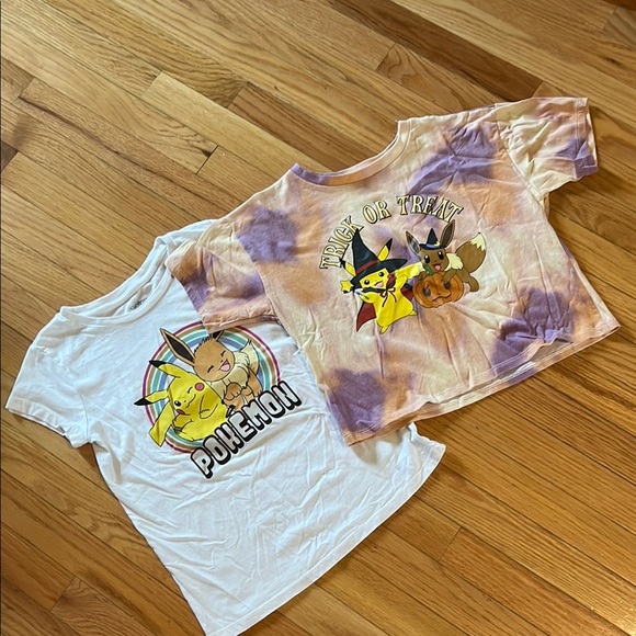 Pokemon White and Purple Tie-Dye Short Sleeve Tee - Picture 1 of 2